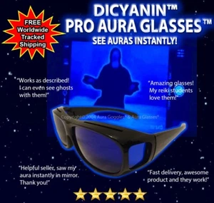 OFFICIAL DICYANIN PRO AURA GLASSES ghost goggles evp qi hunting reiki paranormal - Picture 1 of 11