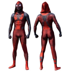 PS5 Spiderman Hooded Jumpsuit Spider-man Cosplay Costume Halloween Party Props - Picture 1 of 9