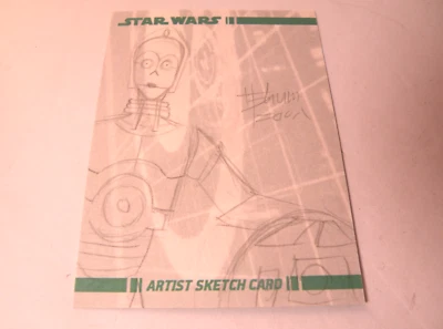 2008 Star Wars Clone Wars Sketch Card C-3PO R2D2 1/1 - Image 1 of 4