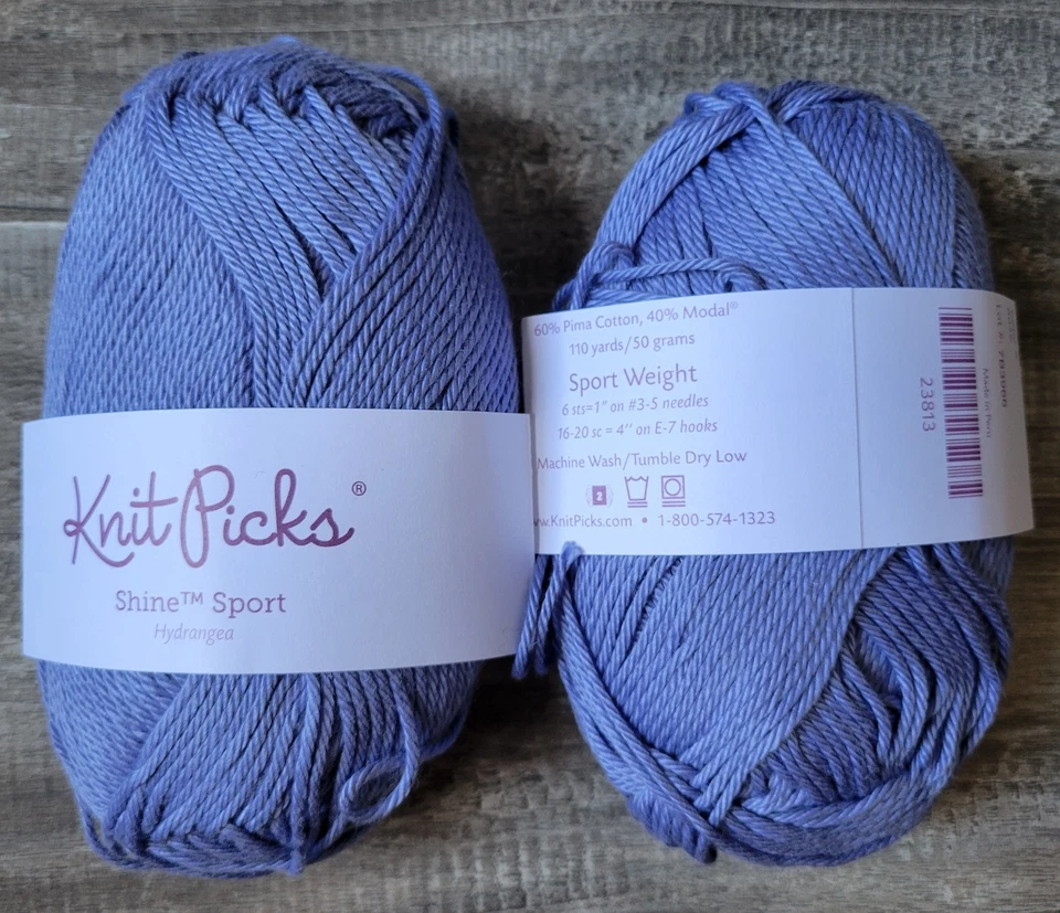 Knit Picks Shine Sport Hydrangea Lilac Purple Cotton Modal Yarn - Image 1 of 1