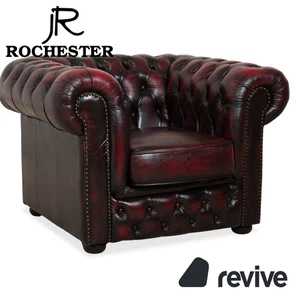 Rochester Chesterfield Leder Sessel Rot Braun Vintage - Bild 1 von 12