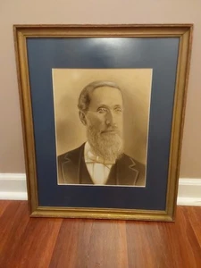 Antique Victorian Charcoal/Pencil Drawn Portrait Of A Gentleman Framed 22"X 18” - Picture 1 of 7
