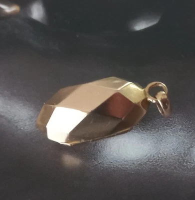 Pendentif Porte Photo Tarentais Ancien Faceté Or 18k - Photo 1/4