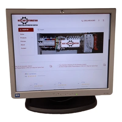 HP L1740 LCD Monitor, 17in TFT Display, 1280x1024 60Hz, VGA, DVI-D, 100-240VAC - Image 1 of 4