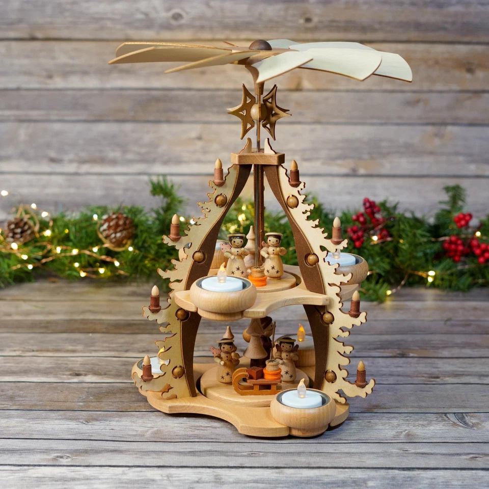 Pirámide - Grande 2 niveles con ángeles y velas Foto 1 de 4