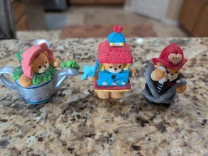 Lucy and Me Bear Enesco Lucy  Lot of 3 - Bird house, Watering Can, Fireman - Picture 1 of 7