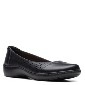 Mujer Clarks, Cora Iris Slip-On 26170463 Negro TELA Y CUERO - Imagen 1 de 9