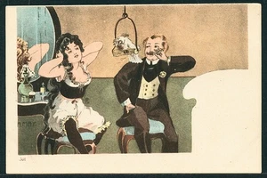 German 1900 Risque 10 Postcards ILLUSTRATED Set Prostitution Color Collotypes - Picture 1 of 8