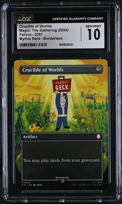 CRUCIBLE OF WORLDS Fallout Borderless Mythic CGC 10 Gem Mint MTG [Nostalgium] - Image 1 of 2