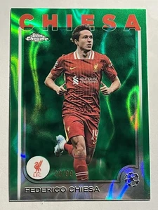 2024-25 Topps Cromo UEFA Federico Chiesa REFRACTOR LAVA VERDE #/99 Liverpool FC - Imagen 1 de 3
