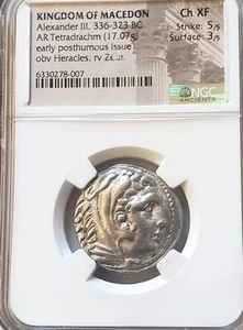 Macedon Alexander III Tetradrachm NGC CH XF Ancient Silver Coin The GREAT - Picture 1 of 6