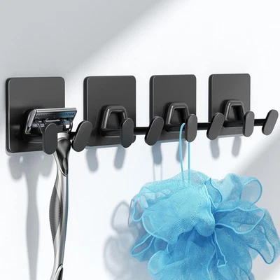 Adhesive Shower Hooks for Inside - Extra Sticky Stainless, Razor Holder Shower A - Image 1 of 4