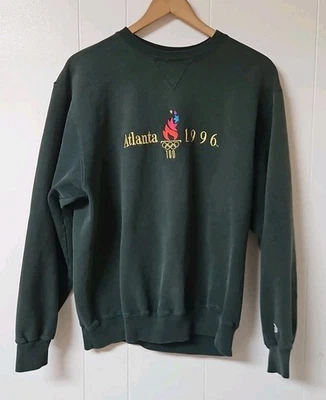 De colección CAMPEÓN Verde 1996 Juegos Olímpicos de Atlanta Cuello Redondo XL Hecho en EE. UU. Envejecido  Foto 1 de 4