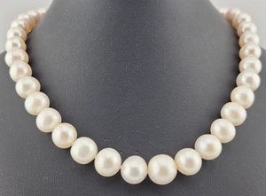 Collar Vintage Imperial Pearl Syndicate Crema 13mm Perla Esterlina 925 Cierre - Imagen 1 de 10