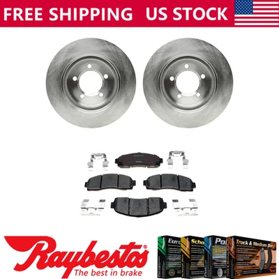 Rotores de freno delanteros + pastillas de freno de cerámica y herrajes para Ford Explorer 2002-2003 Foto 1 de 4