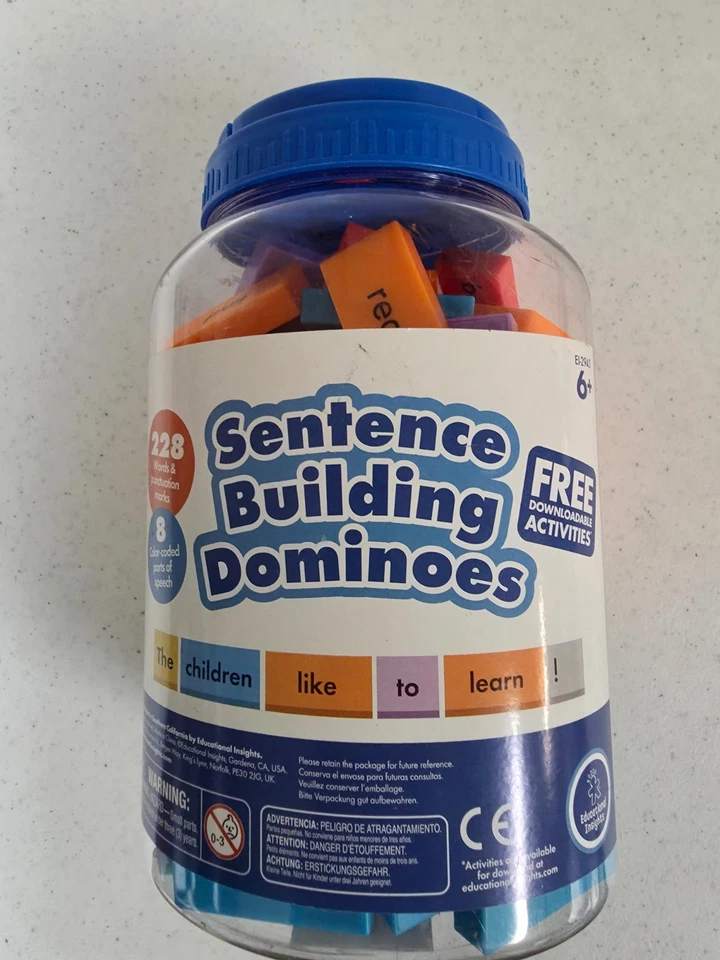 Sentence Building 多米诺骨牌 6 岁以上 228 字和标点符号教育见解 — 第 1/1 张图片