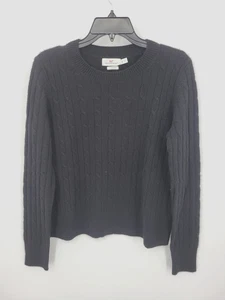 Vineyard Vines Pullover Damen klein schwarz Kaschmir Zopfmuster Rundhals Pullover - Bild 1 von 9