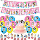 30pcs Pink Bluey Party Supplies umfassen ein Banner, Kuchen Toppers, Ballons