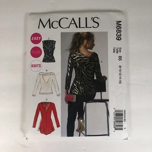 /McCall's M6839 Patrón de Costura Falta Easy Plus Tejidos Prendas para el torso Camisa Talla 8-16 Sin Cortar - Imagen 1 de 2