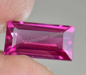 Natural Rhodolite Garnet Raspberry Baguette 4.35 Ct Certified Loose Gemstone - Picture 1 of 5