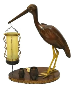 lampada da tavolo scultura in legno design aldo tura anni 50 posacenere vintage - Picture 1 of 7