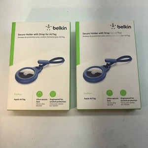 Belkin Secure Holder with Key Ring for AirTag (Blue) - NEW SEALED Lot Of 2 - Zdjęcie 1 z 6