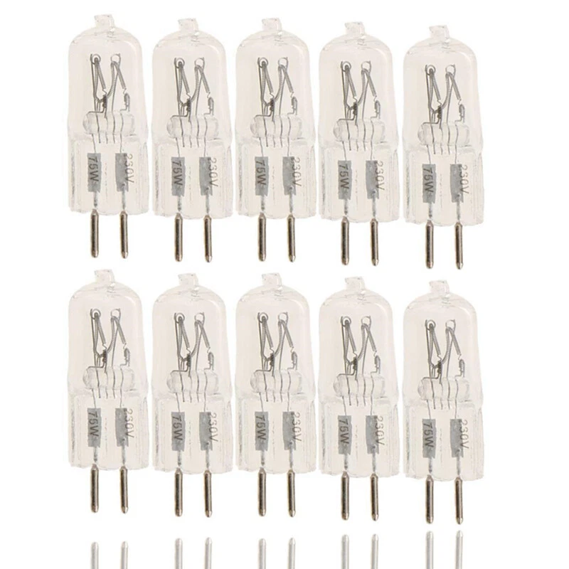 10x Halogen Bulb G5.3 230V 75W Lamp Dimmable GU5.3 Pen Base Lamp Warm White - Image 1 of 4