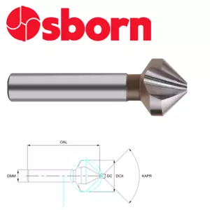 25mm CONTAVASO 90 GRADI STRUMENTO SMUSSO HSS EUROPA TOOL OSBORN 7023012500 P121 - Foto 1 di 5