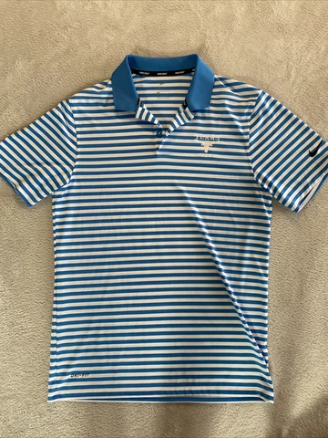 Nike Golf Texas Longhorns Polo Shirt Men's Small Dri Fit Blue/White Stripes Cover