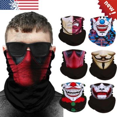 Máscara facial calavera tubo pasamontañas bandana cubierta cuello polaina bufanda reutilizable lavable Foto 1 de 4