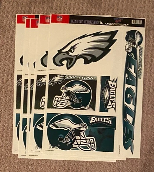 (2) Hojas de Philadelphia Eagles NFL 11x17 Ultra 5 calcomanías pegatinas para ventanas Foto 1 de 1