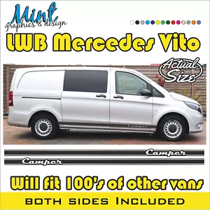 LWB Mercedes Vito Camper Wohnmobil Streifen Aufkleber Sticker Van Grafik 039 - Bild 1 von 4