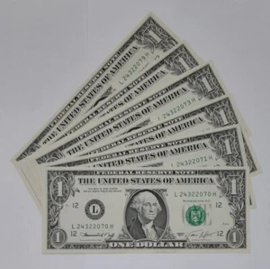 Lot of 10 Series 1974 $1 FRNs-Consecutive S/Ns  CU - See Photos. - Picture 1 of 2