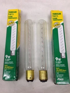 Exit Sign Bulb 9 Watt 30,000 Hour BA15D Double Contact Bayonet Base 2-Pcs - Picture 1 of 9