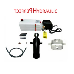 Cilindro telescópico 5 etapas hidráulico basculante 8T, carrera 1050 mm completo 12VDC - Imagen 1 de 5