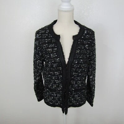 LOULOU Suéter Camisa Top Blusa Abotonada Cuello en V Profundo Para Mujer S Negro Manchado Foto 1 de 4