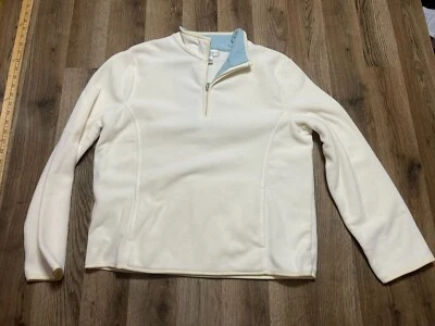 Suéter Esquinero Informal, Para Mujer Talla XL, Blanco, Cremallera 1/4, Pullover, Vellón Foto 1 de 4