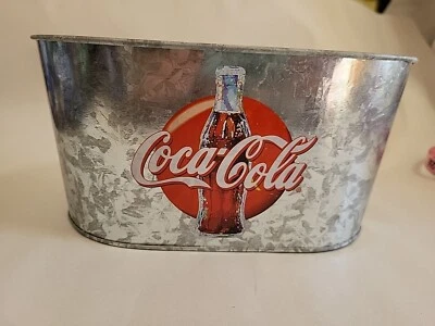 Balde pequeno de metal Coca Cola 4"x5"x9" - Imagem 1 de 4