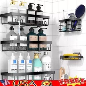 Adhesive Shower Caddy Organizer 5 Pack Bathroom Storage Shelves RV Kitchen New - Picture 1 of 7