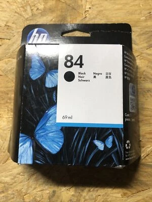 New Sealed Box Genuine OEM HP 84 Black Inkjet Cartridge C5016 C5016A OCT 2019 - Image 1 of 3