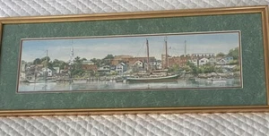 Lucia deLeiris Print Camden Maine Waterfront Small Coastal Community Marina - Picture 1 of 14