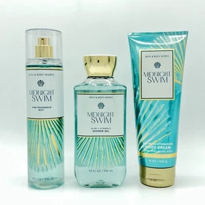 Paquete de 3 piezas de niebla, gel de ducha y crema para natación de medianoche Bath & Body Works - Imagen 1 de 3