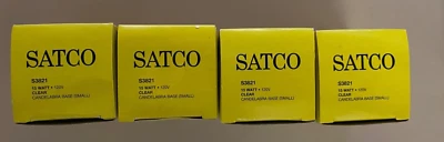 4 SATCO S3821  15 Watt Clear Candelabra Base (Small) Decorative Light Bulbs 120V - Image 1 of 4