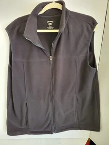 Reel Legends Men's Size Large Black Polyester Fleece Vest Full Zip - Picture 1 of 8