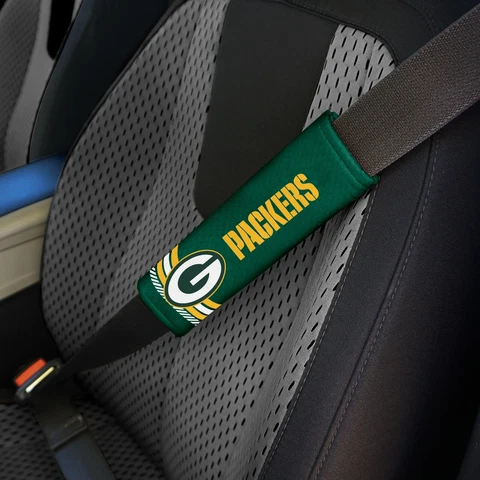 Green Bay Packers Set of 2 Rally Design Premium Seat Belt Shoulder Pad Covers Cover