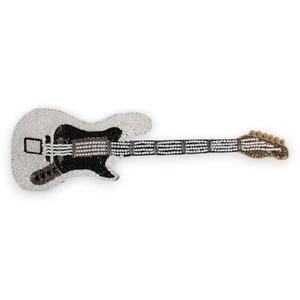 DOLCE & GABBANA Brooch Gold Brass Logo Beaded Guitar Pin Mens Accessory 560usd - Picture 1 of 7