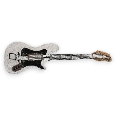 DOLCE & GABBANA Brooch Gold Brass Logo Beaded Guitar Pin Mens Accessory 560usd - Image 1 of 4