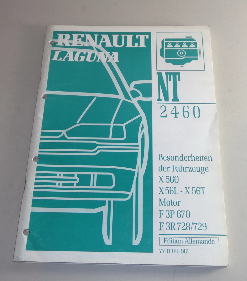 Manual de Taller Renault Laguna X 56 Características Especiales X560 X56L - Imagen 1 de 1
