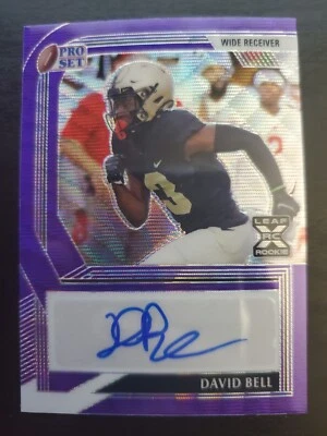 David Bell 2022 Leaf Pro Set Rookie Autograph Purple Wave #8/25 - Image 1 of 2