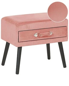 Lustiger Nachttisch 1 Schublade Koffer-Optik Cord rosa Eurostar - Bild 1 von 12